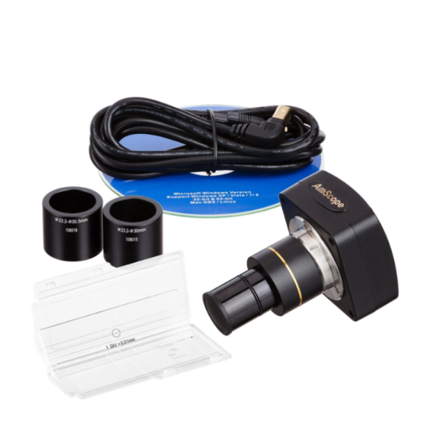 .AmScope 10MP USB 2.0 High-speed Color CMOS C-Mount Microscope Camera with Reduction Lens and Calibration Slide Cheap