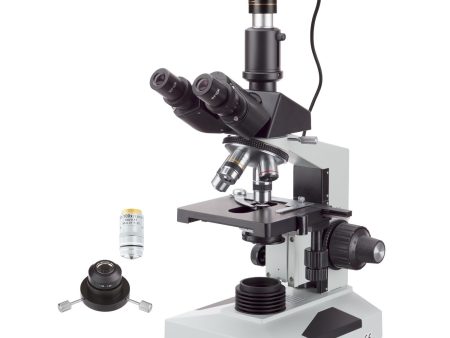 40X-2000X Trinocular Compound Darkfield Microscope with 100X Iris Objective and 1.2MP Low-noise Camera For Sale