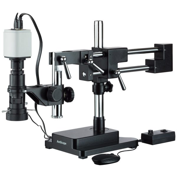 Industrial Inspection Zoom Monocular Microscope with Double Arm Stand and 1080p HDMI Camera Supply