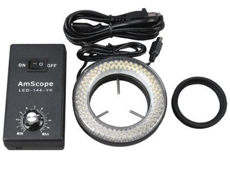 .144-LED Microscope Ring Light with Adapter Supply