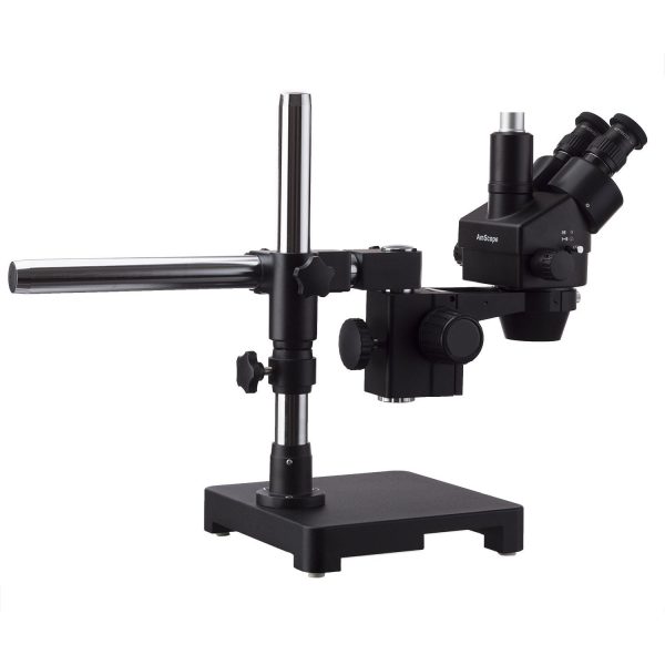 3.5X-180X Black Trinocular Stereo Zoom Microscope on Single Arm Boom Stand + 144 Direction Adjustable LED Ring Light & USB3.0 5MP Camera For Discount