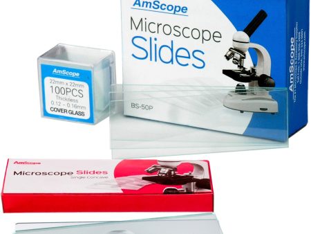 50 Pre-Cleaned Blank Plate Microscope Slides and 6 Single Depression Concave Slides Plus 100 Coverslips Fashion