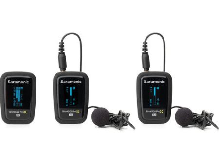 Saramonic Blink 500 ProX B2 2-Person Digital Camera-Mount Wireless Omni Lavalier Microphone System (Black, 2.4 GHz) Online now