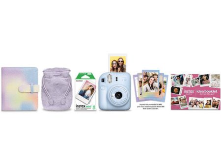 FUJIFILM INSTAX MINI 12 Instant Film Holiday Camera Bundle (Pastel Blue) on Sale