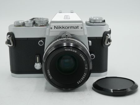 NIKON NIKKORMAT EL FILM CAMERA W  50MM F 2 LENS *USED* Online now